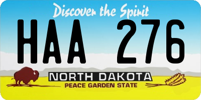 ND license plate HAA276