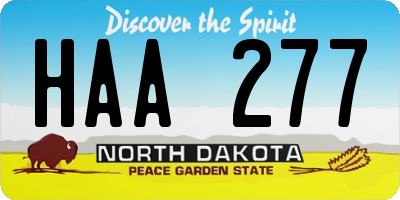 ND license plate HAA277