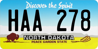 ND license plate HAA278