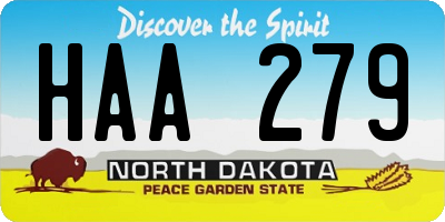 ND license plate HAA279