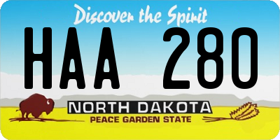 ND license plate HAA280