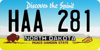 ND license plate HAA281