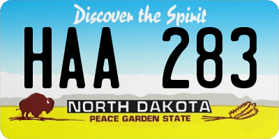 ND license plate HAA283