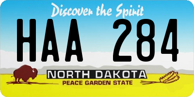 ND license plate HAA284