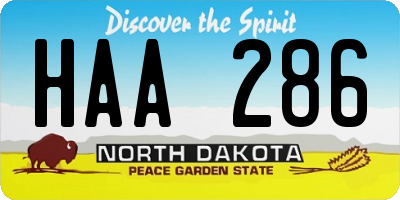 ND license plate HAA286