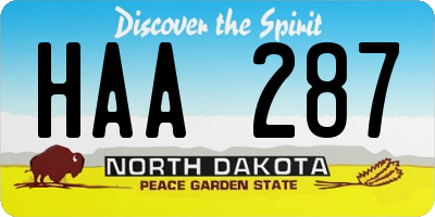 ND license plate HAA287