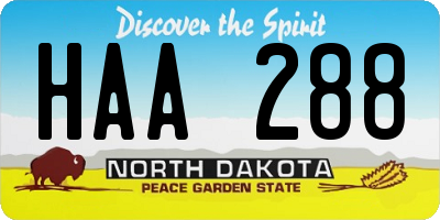 ND license plate HAA288