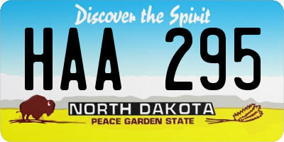 ND license plate HAA295