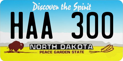 ND license plate HAA300