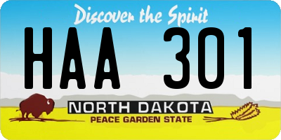 ND license plate HAA301