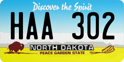 ND license plate HAA302