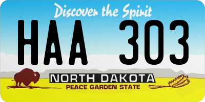 ND license plate HAA303