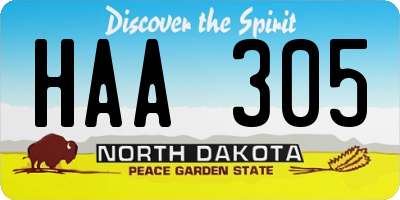 ND license plate HAA305