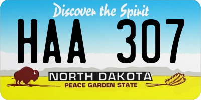 ND license plate HAA307