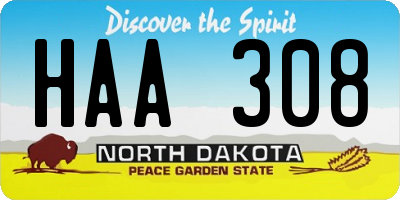 ND license plate HAA308
