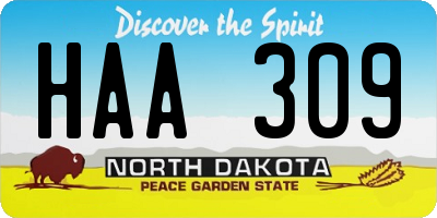 ND license plate HAA309