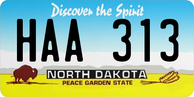 ND license plate HAA313