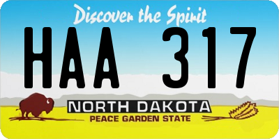 ND license plate HAA317