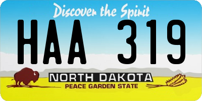 ND license plate HAA319