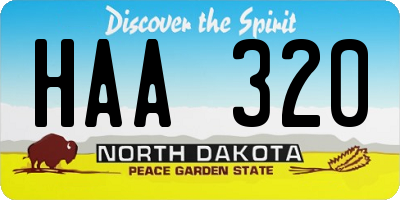 ND license plate HAA320