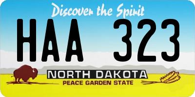 ND license plate HAA323