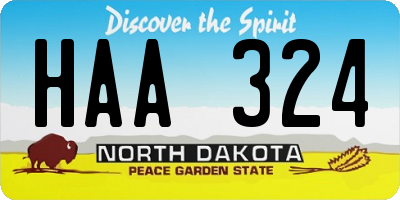 ND license plate HAA324