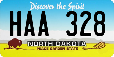 ND license plate HAA328