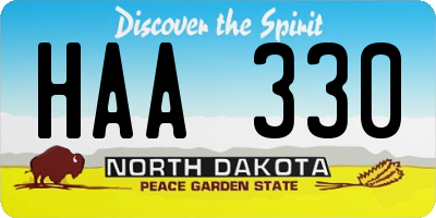 ND license plate HAA330