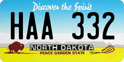 ND license plate HAA332