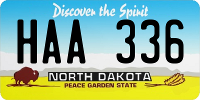 ND license plate HAA336