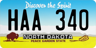 ND license plate HAA340