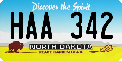 ND license plate HAA342