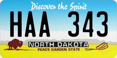 ND license plate HAA343