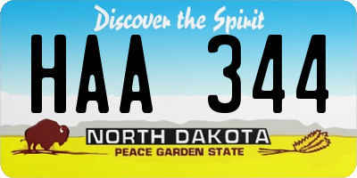 ND license plate HAA344