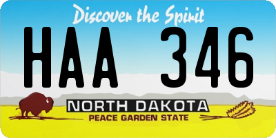 ND license plate HAA346