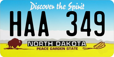 ND license plate HAA349