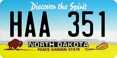 ND license plate HAA351