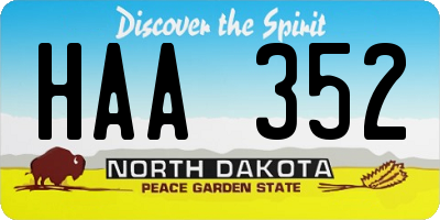 ND license plate HAA352