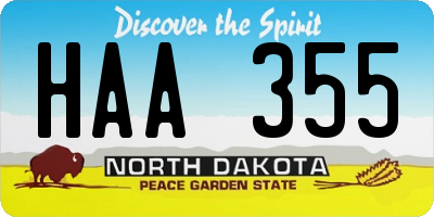 ND license plate HAA355