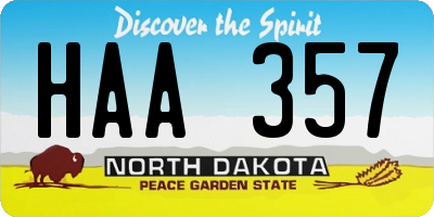 ND license plate HAA357