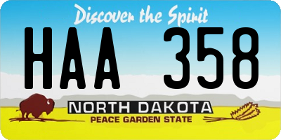 ND license plate HAA358