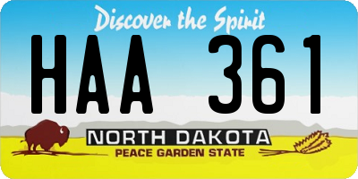 ND license plate HAA361