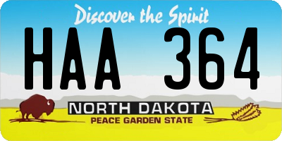 ND license plate HAA364