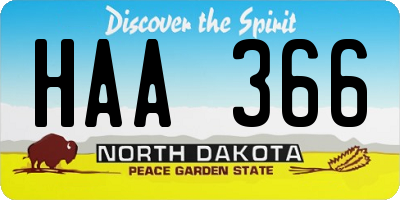 ND license plate HAA366