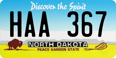 ND license plate HAA367
