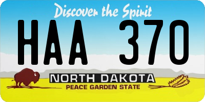 ND license plate HAA370