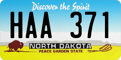 ND license plate HAA371