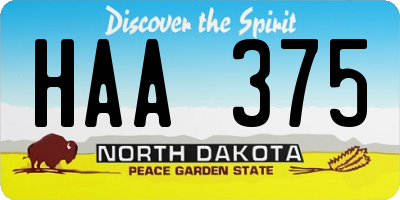 ND license plate HAA375