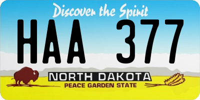 ND license plate HAA377