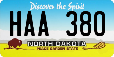 ND license plate HAA380